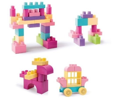 Klocki 50 elementów kids blocks różowe