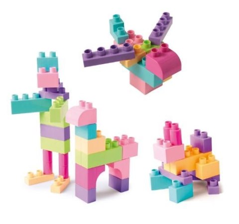 Klocki 50 elementów kids blocks różowe