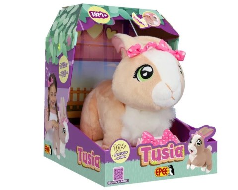 Maskotka interaktywna królik tusia z kokardką