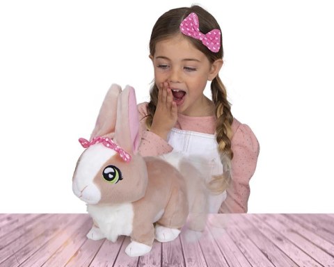 Maskotka interaktywna królik tusia z kokardką