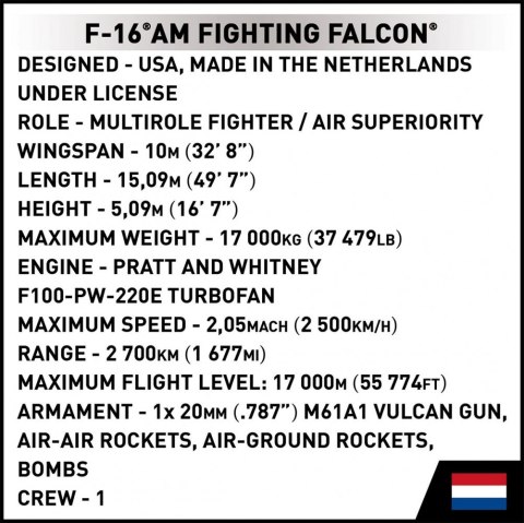 Klocki f-16 am fighting falcon 425 klocków
