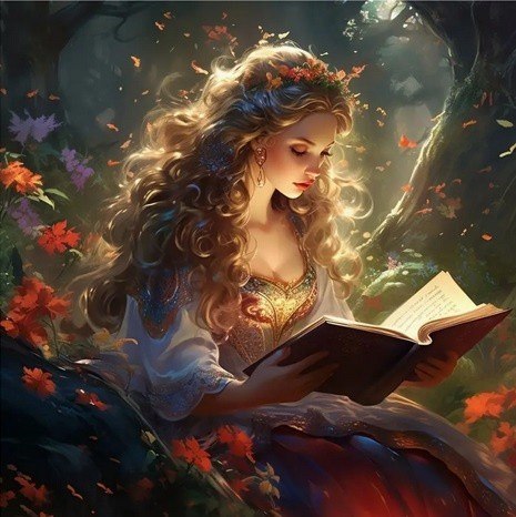 Diamentowa mozaika - księżniczka z książką