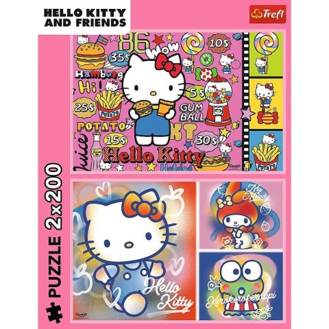 Puzzle 2x200 elementów hello kitty i przyjaciele