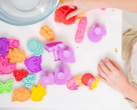 Masa plastyczna misiolina 2x50g 2 foremki zielony niebieski