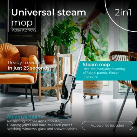 AD 7072 Mop i myjka parowa 2w1 - zestaw akcesoriów