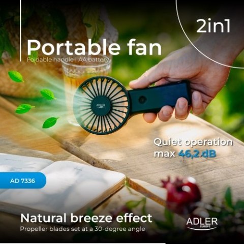AD 7336 Wentylator przenośny | składana rączka | na baterie aa