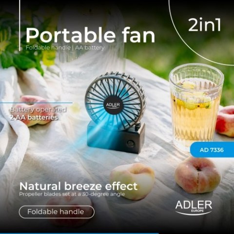 AD 7336 Wentylator przenośny | składana rączka | na baterie aa