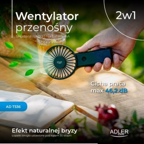 AD 7336 Wentylator przenośny | składana rączka | na baterie aa