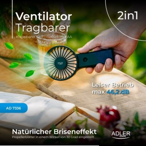 AD 7336 Wentylator przenośny | składana rączka | na baterie aa