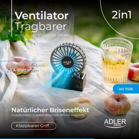 AD 7336 Wentylator przenośny | składana rączka | na baterie aa