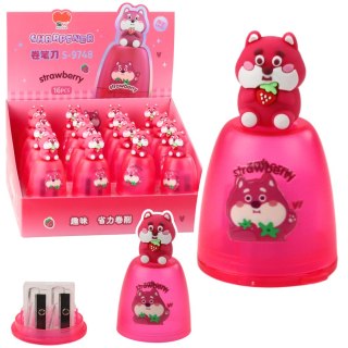 Strugaczka Temperówka Do Grubych i Cienkich Kredek Z Pojemnikiem Różowa