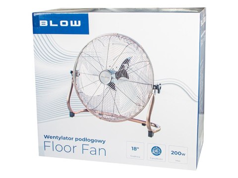 44-650# Wentylator podłogowy 18"/45cm 200w cyrkulator miedziany złoty