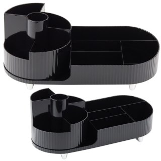 Organizer Wielofunkcyjny Na Kosmetyki Biurko Obrotowy Pojemny Czarny