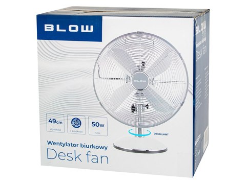 44-657# Wentylator stołowy 30cm srebrny metalowy