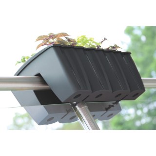Doniczka balkonowa na balustradę DCRO600 - Antracyt, pojemność 18L