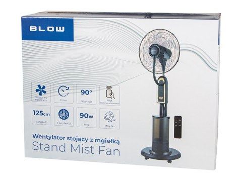 44-660# Wentylator stojący 16" 90w klimator z funkcją mgiełki czarny" outlet