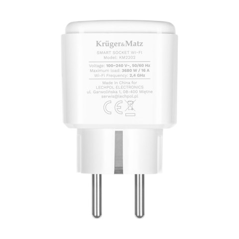 Gniazdo WiFi Kruger&Matz Connect P4 Białe Tuya