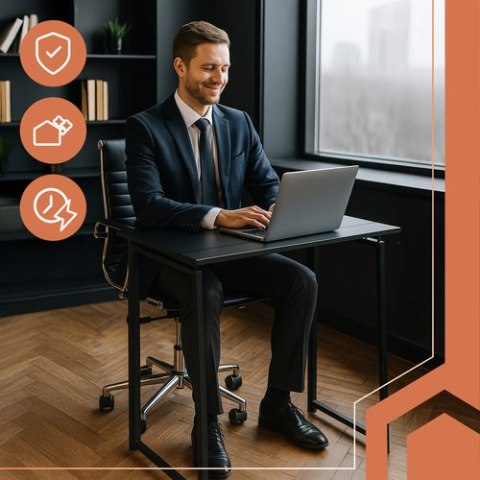 Biurko składane drewniane czarne Ruhhy 26117