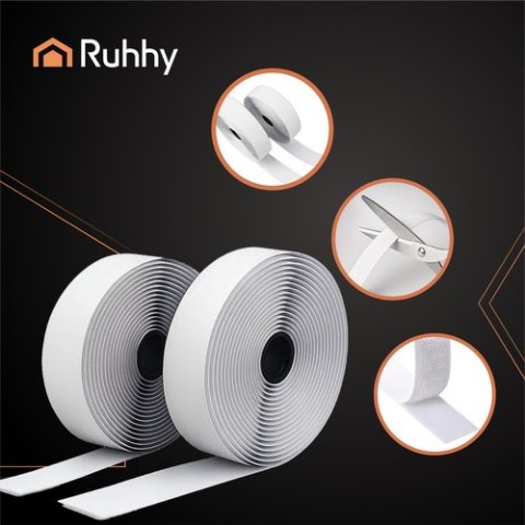 Rzep samoprzylepny biały 5m x 2,5cm Ruhhy 25999