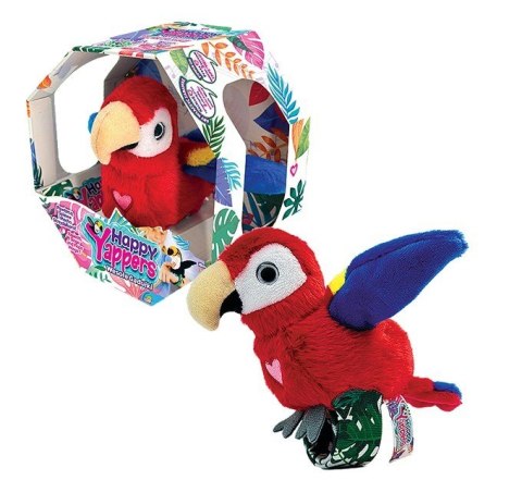 Maskotka interaktywna happy yappers wesołe gadułki - papuga czerwona