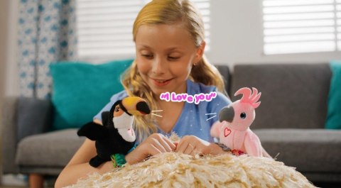 Maskotka interaktywna happy yappers wesołe gadułki - papuga czerwona