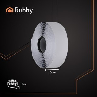Taśma-rzep samoprzylepny 5mx5cm czarny Ruhhy 25806