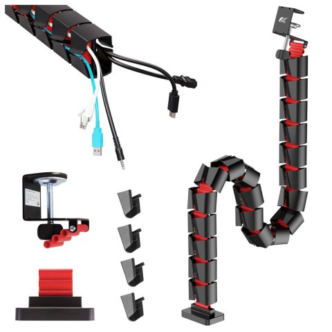 Organizer kabli / maskownica do biurka Nano RS, 1345mm, czano czerwony, RS125