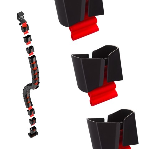 Organizer kabli / maskownica do biurka Nano RS, 1345mm, czano czerwony, RS125