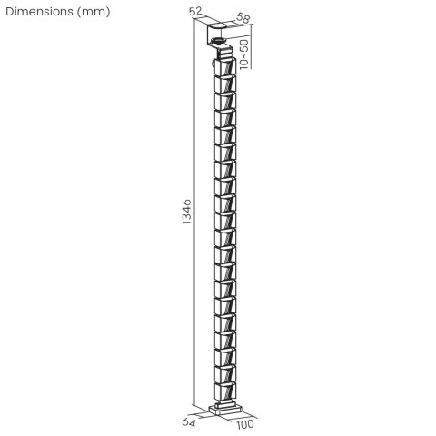 Organizer kabli / maskownica do biurka Nano RS, 1345mm, czano czerwony, RS125
