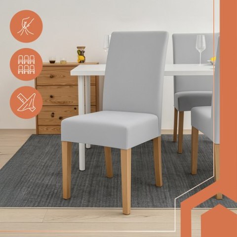 Pokrowce na krzesła- 6 szt. jasnoszare Ruhhy 25991