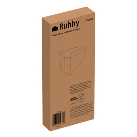 Pufa materiałowa szara 60x30x30 cm Ruhhy 25996