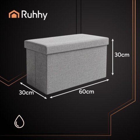 Pufa materiałowa szara 60x30x30 cm Ruhhy 25996