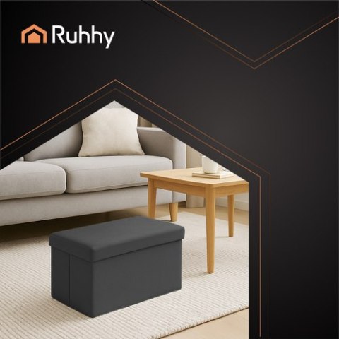 Pufa welurowa czarna 60x30x30 cm Ruhhy 25995