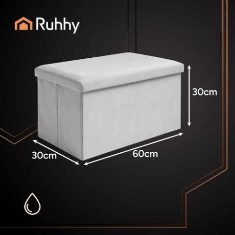 Pufa welurowa szara 60x30x30 cm Ruhhy 25994