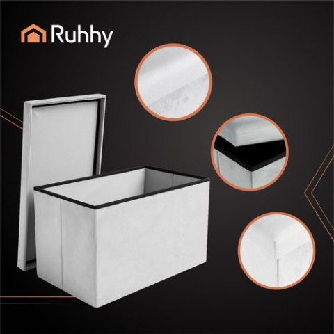 Pufa welurowa szara 60x30x30 cm Ruhhy 25994