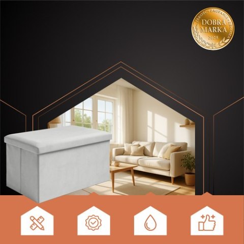 Pufa welurowa szara 60x30x30 cm Ruhhy 25994