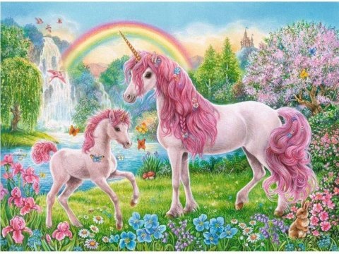 Diamentowa mozaika - jednorożce w ogrodzie