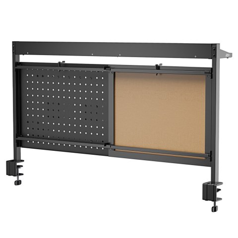 Przegroda biurkowa / organizer Ergo Office, max. obciążenie 10kg, biała tablica, szerokość 1116mm, czarna, ER-301 B