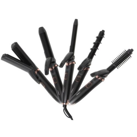 AD 2028 Zestaw do stylizacji włosów 5 w 1 | powłoka ceramiczna | lokówka | prostownica | karbownica | falownica