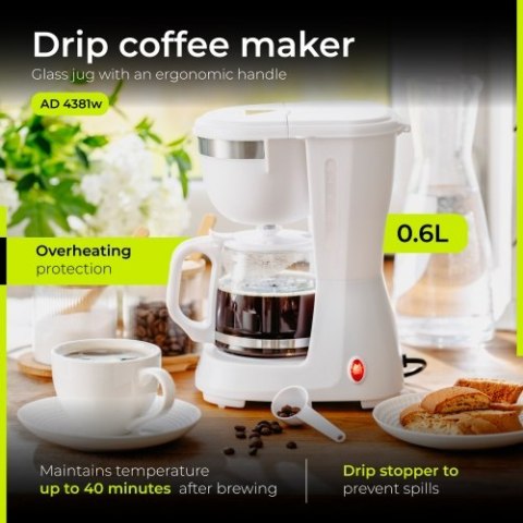 AD 4381 white Ekspres przelewowy 0,6l