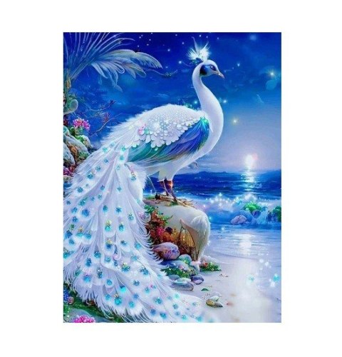 Diamentowa mozaika - biały paw