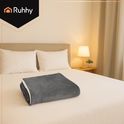 Koc dwustronny 150x200cm ciemnoszary Ruhhy 26292