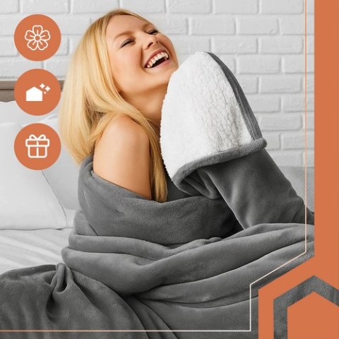 Koc dwustronny 150x200cm ciemnoszary Ruhhy 26292