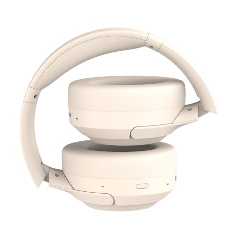 Bezprzewodowe słuchawki nauszne z ANC , Kruger&Matz F8A , beżowe