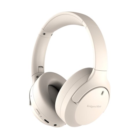 Bezprzewodowe słuchawki nauszne z ANC , Kruger&Matz Street 4 , beżowe