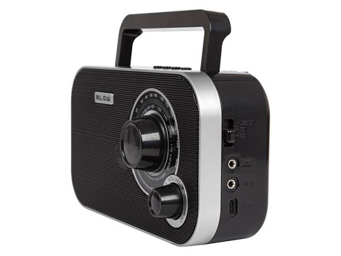 77-543# Radio przenośne analogowe am/fm blow ra12 czarno-srebrne