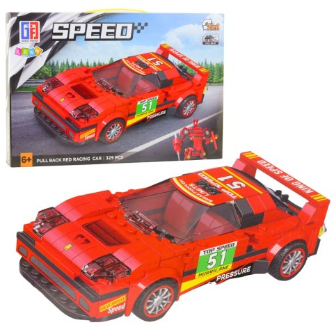 Klocki Konstrukcyjne Auto Robot 2w1 Czerwony Napęd 329 el.