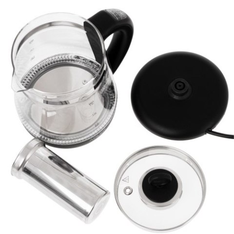 AD 1299 black Czajnik szklany 1,5 l z zaparzaczem i regulacją temperatury | 1,5 l | led | 60?100°c |