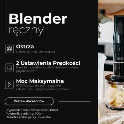 AD 4620 black Blender ręczny-|zestaw | pojemnik 500ml | pojemnik z miarką: 700ml