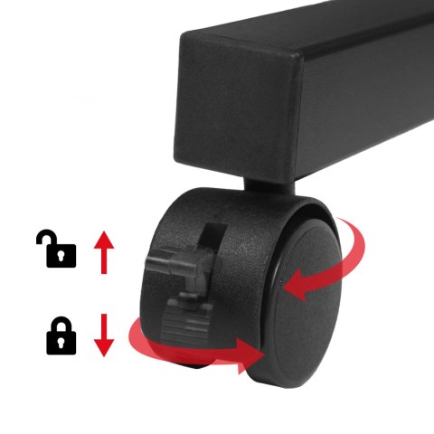 Mobilne biurko stolik na laptop Maclean, czarne, 80x60cm, 50kg max, reg. wys.67-115cm , MC-124 B